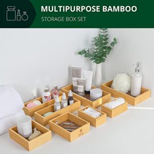 ROYAL CRAFT WOOD Bamboo Storage Box Set of 5 with Bamboo Storage Box Set of 8