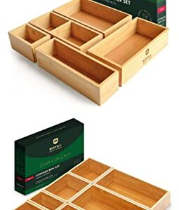 ROYAL CRAFT WOOD Bamboo Storage Box Set of 5 with Bamboo Storage Box Set of 8