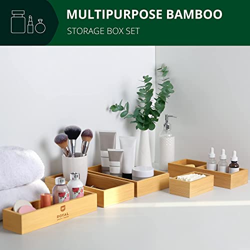 ROYAL CRAFT WOOD Bamboo Storage Box Set of 5 with Bamboo Storage Box Set of 8