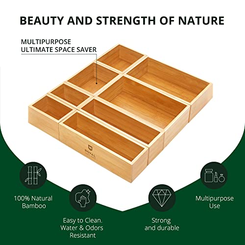 ROYAL CRAFT WOOD Bamboo Storage Box Set of 5 with Bamboo Storage Box Set of 8