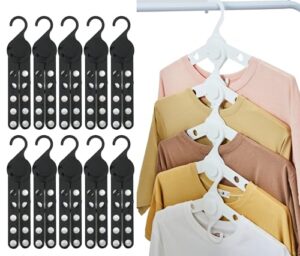 closet organizer foldable clothe hangers - bigtime closet space saver - holds 20lbs durable & portable - use at home, dorm, and office (black 10 pack)