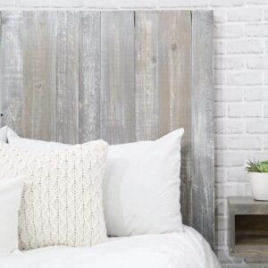 barn walls graywash headboard handcrafted, colorwash solid wood headboard, leans and sticks on wall, smooth finish, anti-shake rattle free, queen size