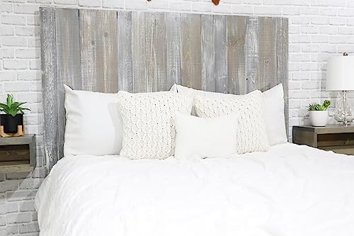 Barn Walls Graywash Headboard Handcrafted, Colorwash Solid Wood Headboard, Leans and Sticks on Wall, Smooth Finish, Anti-Shake Rattle Free, Queen Size