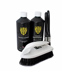 protex convertible soft top care kit with canvas cleaner & waterproofer - 1 ltr, two applicator brushes and one soft top cleaning brush - brush kit.…