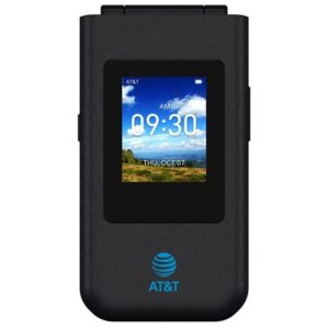at&t cingular flex 4g lte flip phone attea211101, 4gb, charcoal, carrier locked to at&t gray