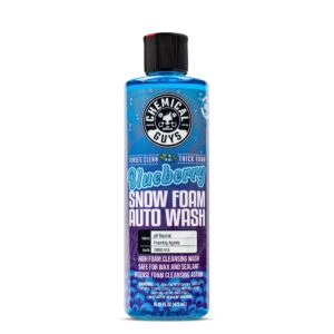chemical guys cws21616 blueberry snow foam car wash soap (works with foam cannons, foam guns or bucket washes), safe for cars, trucks, suvs, jeeps, motorcycles, rvs & more, 16 fl. oz