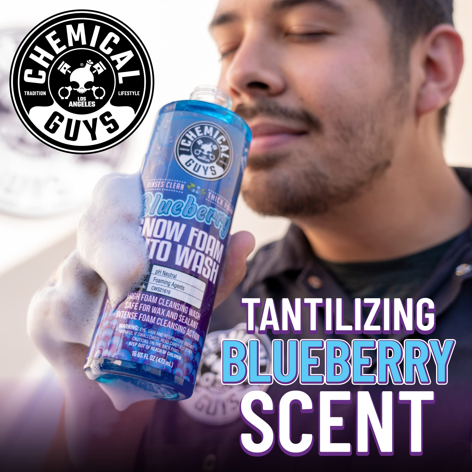 Chemical Guys CWS21616 Blueberry Snow Foam Car Wash Soap (Works with Foam Cannons, Foam Guns or Bucket Washes), Safe for Cars, Trucks, SUVs, Jeeps, Motorcycles, RVs & More, 16 fl. Oz