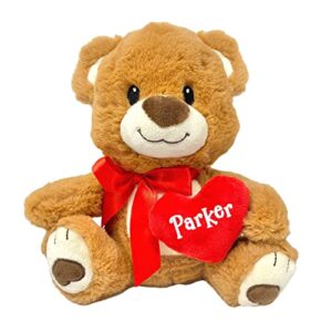 the trendy turtle personalized valentine's day brown bear - teddy holding heart pillow stuffed animal keepsake with custom name