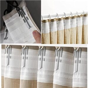 curtain tape with hooks. perfect for ceiling track system or rods with curtain rings (100" tape, 20 hooks)