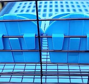 Saguaro Acres Rabbit, Chicken or Small Animal Cage Food or Water Coop Cups, Blue, 2 Pack