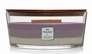 woodwick ellipse scented candle, amethyst sky trilogy, 16oz | up to 50 hours burn time