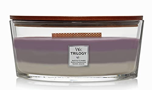 Woodwick Ellipse Scented Candle, Amethyst Sky Trilogy, 16oz | Up to 50 Hours Burn Time