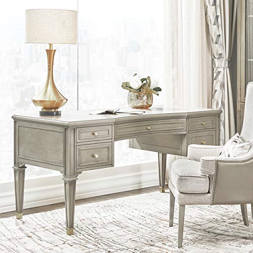 Jennifer Taylor Home JTH Luxe Dauphin Gold Accent 5-Drawer Executive Desk