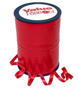 value ribbon crimped 3/16" x 500 yd birthday decorations curling ribbon for gift wrapping, red ribbons for crafts, art supplies and birthday gifts for women and men gift cards