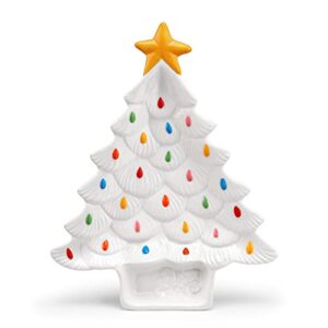 mr. christmas nostalgic tree platter with dip section - white