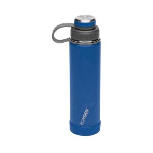 ecovessel stainless steel water bottle with insulated dual lid, insulated water bottle with strainer and silicone bottle bumper, coffee mug – 24oz (navy nightfall)