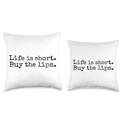 Life Is Short Buy The Lips Filler Saying Life is Short Buy The Lips Aesthetic Nurse Injector Throw Pillow, 18x18, Multicolor