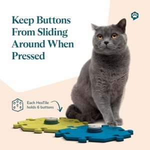 FluentPet Sound Button Tester Kit - Dog Buttons for Communication - Compact Talking Buttons for Dogs and Cats - Dog Talking Button Set with 2 Recordable Buttons and 2 Compact HexTile Soundboard Mats