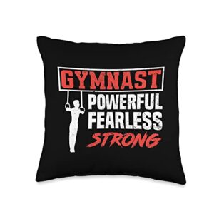 Gymnastics Sport Floor Exercises Gymnast Gift Idea Boys Mens Sports Strong Funny Gymnast Throw Pillow, 16x16, Multicolor