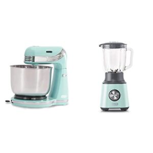dash stand mixer (electric everyday use): 6 speed & quest countertop blender 1.5l with stainless steel blades for coffee drinks, deserts, frozen cocktails, purées, shakes, soups - aqua