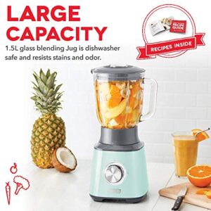 Dash Stand Mixer (Electric Everyday Use): 6 Speed & Quest Countertop Blender 1.5L with Stainless Steel Blades for Coffee Drinks, Deserts, Frozen Cocktails, Purées, Shakes, Soups - Aqua