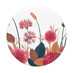 Cute Colorful Garden Botanical Floral Pattern PopSockets Swappable PopGrip