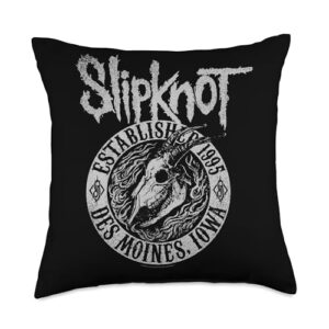 slipknot official goat flames black throw pillow, 18x18, multicolor