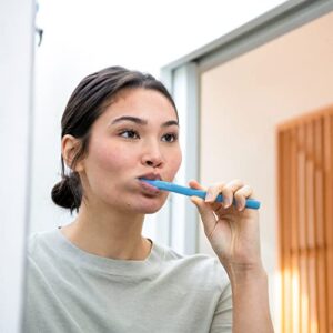 Boie USA Fine Toothbrush - Soft Bristles, BPA Free, Perfect for Sensitive Teeth, Long Lasting, Recyclable, Extra Soft Toothbrush for Adults (Blue)