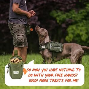 INSPECTOR TAIL Dog Treat Training Pouch with Built-in Poop Bag Dispenser & Quick Access to Snacks Toys | Convenient to Use with 3 Ways to Wear for Pet Traveling & Walking