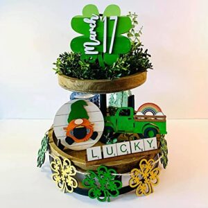 efitty 5pc tiered tray decor set decoration farmhouse decorations home for two kitchen shelf coffee bar st. patrick's day/easter/spring