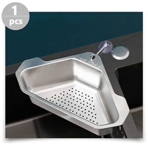 DOITOOL Stainless Steel Corner Sink Strainer Punch- Free Kitchen Sink Caddy Hanging Drain Rack Sponge Holder for Scrubbers Soap Bar Bathroom