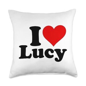 i heart lucy lucille love tee throw pillow, 18x18, multicolor