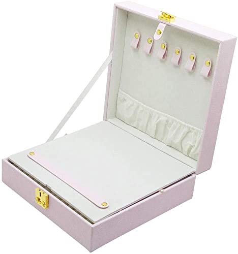 ZZYINH AN207 Pu Leather Simple Storage Jewelry Box Creative Home Earrings Necklace Jewelry Box Portable Dressing Case for Jewelry Gift Box Small Jewelry (Color : Light Purple)