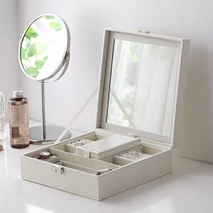 ZZYINH AN207 Multi-Function Gift Box Ring Necklace Earrings Watch with Mirror Jewelry Storage Box Small Jewelry
