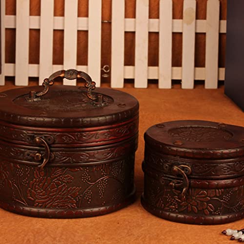 ZZYINH AN207 Classical Vintage Retro Wood Jewelry Box Antique Storage Container Box Bracelet Pearl Ring Treasure Chest Organizer Small Jewelry (Color : Black)