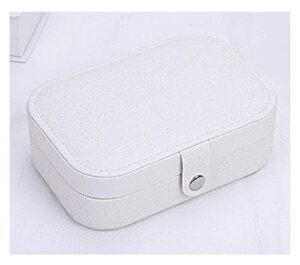zzyinh an207 jewelry box for earrings ring necklaces storage pu leather box for jewelry portable organizer for jewelry travel jewelry case small jewelry (color : white)