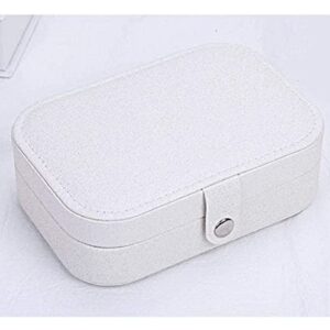 ZZYINH AN207 Jewelry Box for Earrings Ring Necklaces Storage PU Leather Box for Jewelry Portable Organizer for Jewelry Travel Jewelry case Small Jewelry (Color : White)