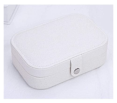 ZZYINH AN207 Jewelry Box for Earrings Ring Necklaces Storage PU Leather Box for Jewelry Portable Organizer for Jewelry Travel Jewelry case Small Jewelry (Color : White)