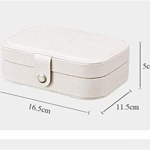 ZZYINH AN207 Jewelry Box for Earrings Ring Necklaces Storage PU Leather Box for Jewelry Portable Organizer for Jewelry Travel Jewelry case Small Jewelry (Color : White)