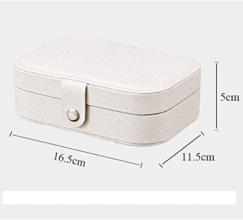 ZZYINH AN207 Jewelry Box for Earrings Ring Necklaces Storage PU Leather Box for Jewelry Portable Organizer for Jewelry Travel Jewelry case Small Jewelry (Color : White)