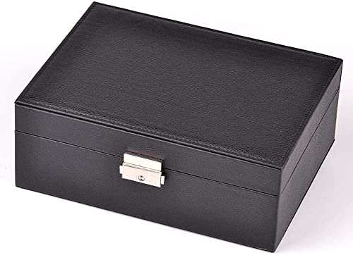 ZZYINH AN207 Exquisite Jewelry Box Women Leather Packaging Necklace Rings Bracelet Storage Organizer Display Gift Boxes Small Jewelry (Color : Black)