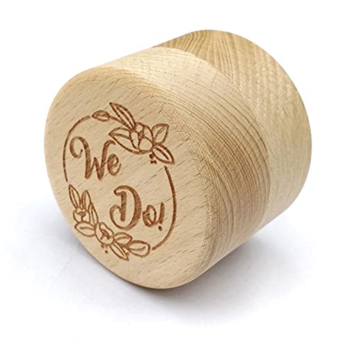 ZZYINH AN207 Personalized Engraving Rustic Wedding Wooden Ring Box Jewelry Trinket Storage Container Holder Custom We Do Rings Bearer Small Jewelry