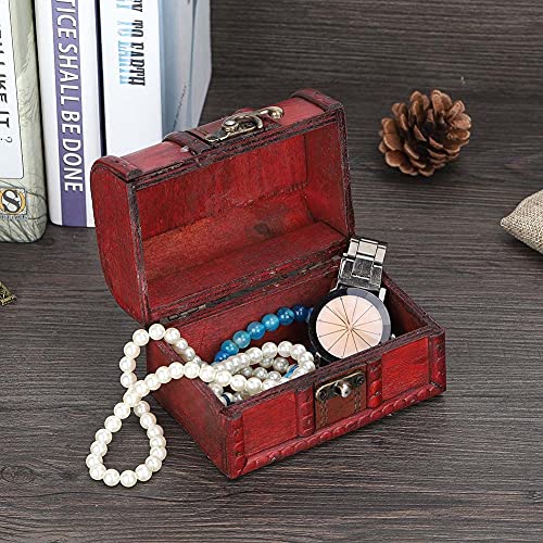 ZZYINH AN207 Vintage Wooden Jewelry Storage Box Packaging Wooden Decorative Display Case Box for Jewelry Necklace Earring Ring Small Jewelry