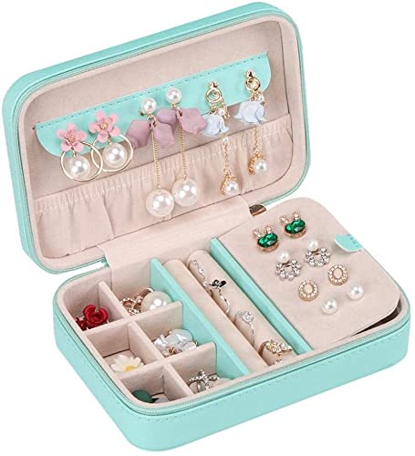 ZZYINH AN207 Simple and Portable Jewlery Box Ear Stud Storage Box Ring Casket Beauty Gift Jewelry Box Small Jewelry (Color : Green)