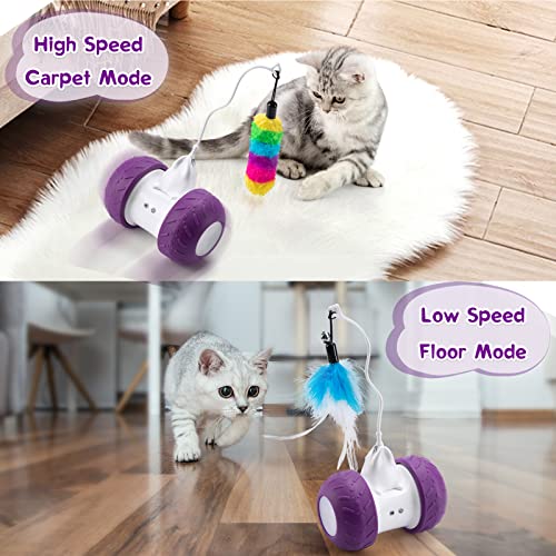 BEBOBLY Automatic Cat Toys Interactive for Indoor Cats, Electric Mouse Feather Toy for Kitten Pet Exercise Chasing Hunting, Self-Entertaining Smart Toys for Play Alone, USB Charging