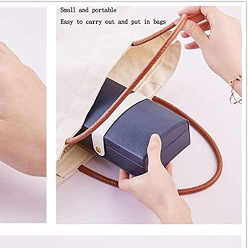 ZZYINH AN207 Women Jewelry Box Portable Travel PU Leather Jewelry Storage Box Earring Necklace Plate Girls Jewelry Organizer Small Jewelry (Color : Blue)