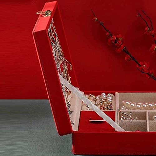 ZZYINH AN207 High Capacity Leather Jewelry Box Large Space Stud Earrings Ornament Storage Box Travel Jewelry Multifunction Women Gifts Small Jewelry