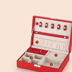 ZZYINH AN207 High Capacity Leather Jewelry Box Large Space Stud Earrings Ornament Storage Box Travel Jewelry Multifunction Women Gifts Small Jewelry