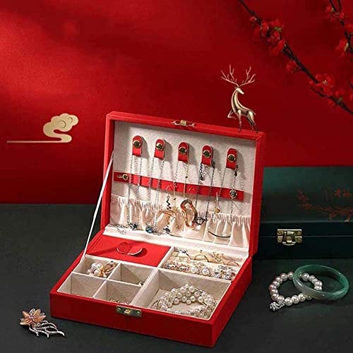 ZZYINH AN207 High Capacity Leather Jewelry Box Large Space Stud Earrings Ornament Storage Box Travel Jewelry Multifunction Women Gifts Small Jewelry