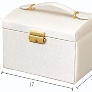 ZZYINH AN207 Three Layers Leather Jewelry Box Jewelry Exquisite Makeup Case Jewelry Organizer Gift Box Small Jewelry (Color : White)